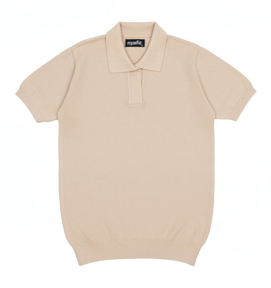 MISFIT EG™ Knitted Polo T-Shirt (BEIGE)