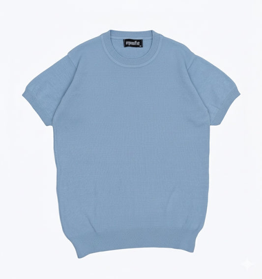 MISFIT EG™ Knitted Basic T-Shirt (BLUE)