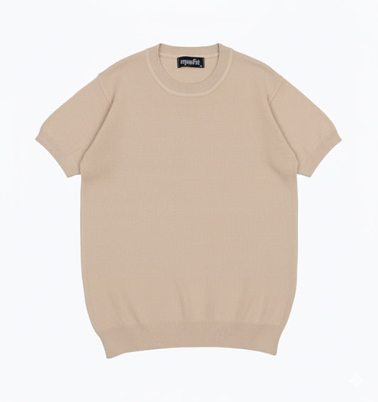 MISFIT EG™ Knitted Basic T-Shirt (BEIGE)