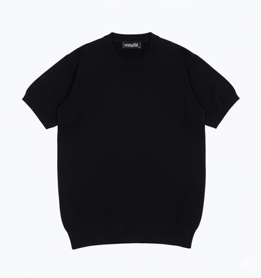 MISFIT EG™ Knitted Basic T-Shirt (BLACK)