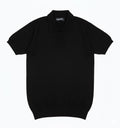 BLACK KNITTED POLO