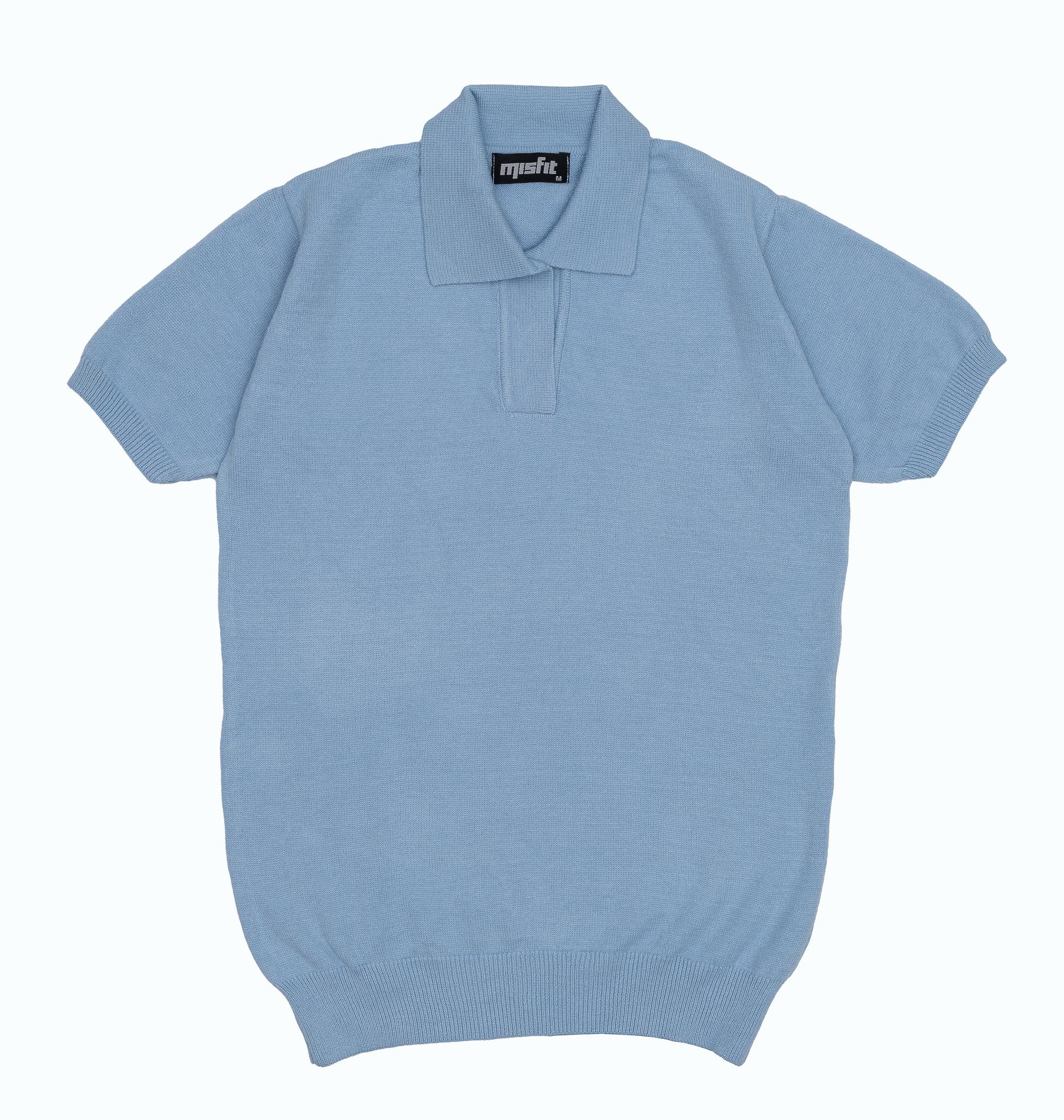 BLUE KNITTED POLO