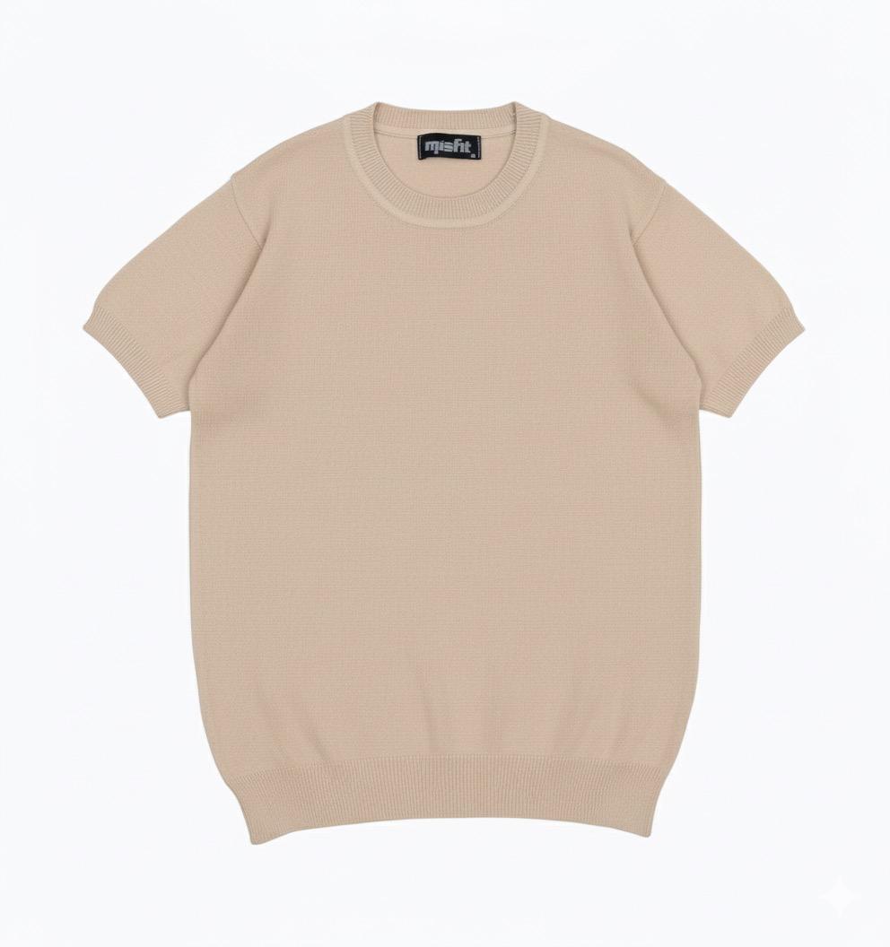 BEIGE KNITTED ROUND